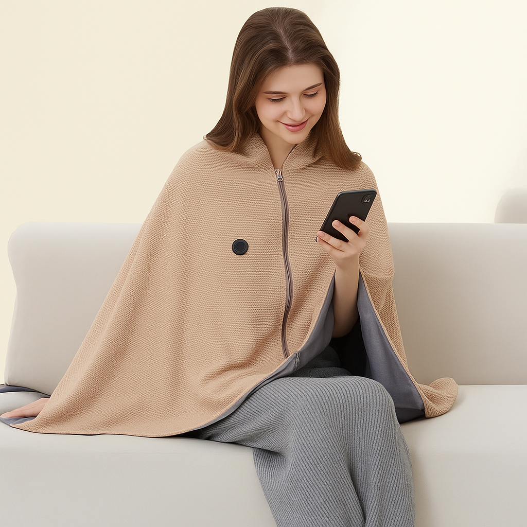 Scandiheat WarmEase Shawl – Värmefilt med USB & 3 Nivåer