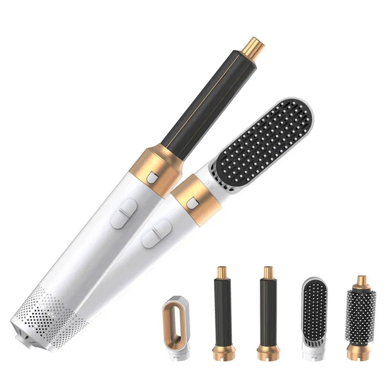 StyloWave™ – 5-i-1 Professionell Varmluftsborste för Volym, Lockar & Slät Finish